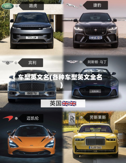 车型英文名(各种车型英文全名)