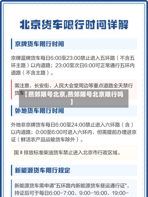 【燕郊限号北京,燕郊限号北京限行吗】-第2张图片