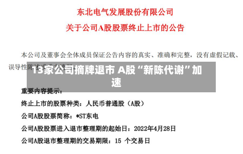 13家公司摘牌退市 A股“新陈代谢”加速-第2张图片